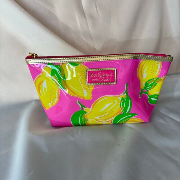 Lilly Pulitzer Estee Lauder Zipper Pouch Accessory Organizer Makeup Bag New Pink - Picture 1 of 8